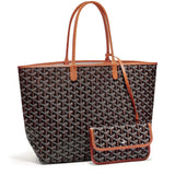 Pair view of Goyard Saint Louis PM Tote Bag Black Tan STLOUIPMLTY01CL03P
