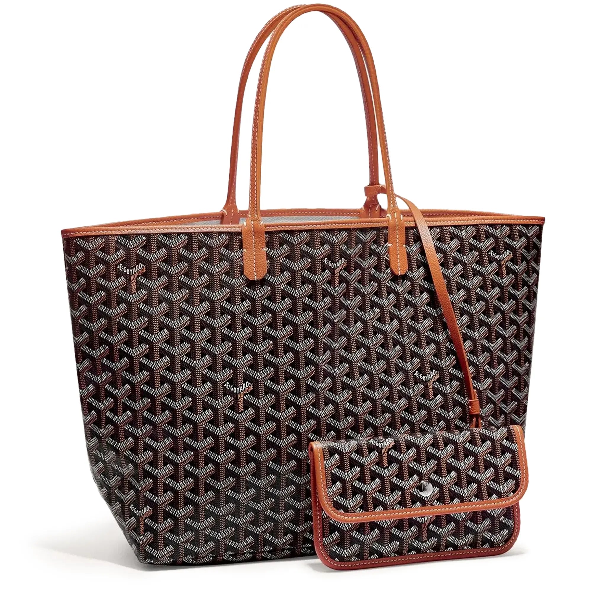 Pair view of Goyard Saint Louis PM Tote Bag Black Tan STLOUIPMLTY01CL03P