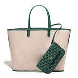 Back view of Goyard Saint Louis PM Tote Bag Green STLOUIPMLTY09CL09P