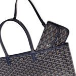 Detail view of Goyard Saint Louis PM Tote Bag Navy Blue STLOUIPMLTY12CL12P