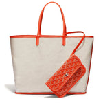 Back view of Goyard Saint Louis PM Tote Bag Orange STLOUIPMLTY07CL07P