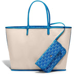 Inside view of Goyard Saint Louis PM Tote Bag Sky Blue STLOUIPMLTY10CL10P