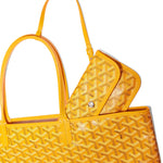 Detail view of Goyard Saint Louis PM Tote Bag Yellow STLOUIPMLTY08CL08P