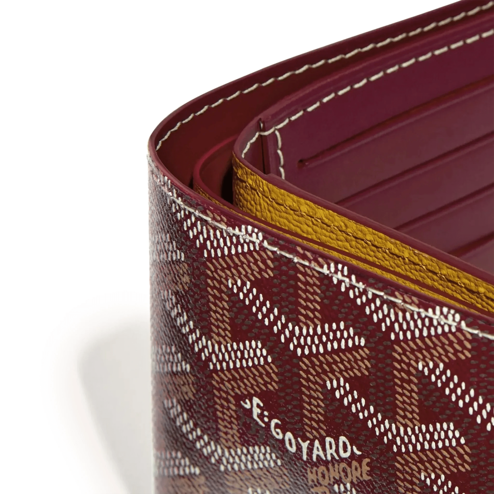 Detail view of Goyard Victoire Burgundy Wallet VICTO8PMLTY33CL33X