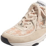 Chanel Peach Tweed Trainers