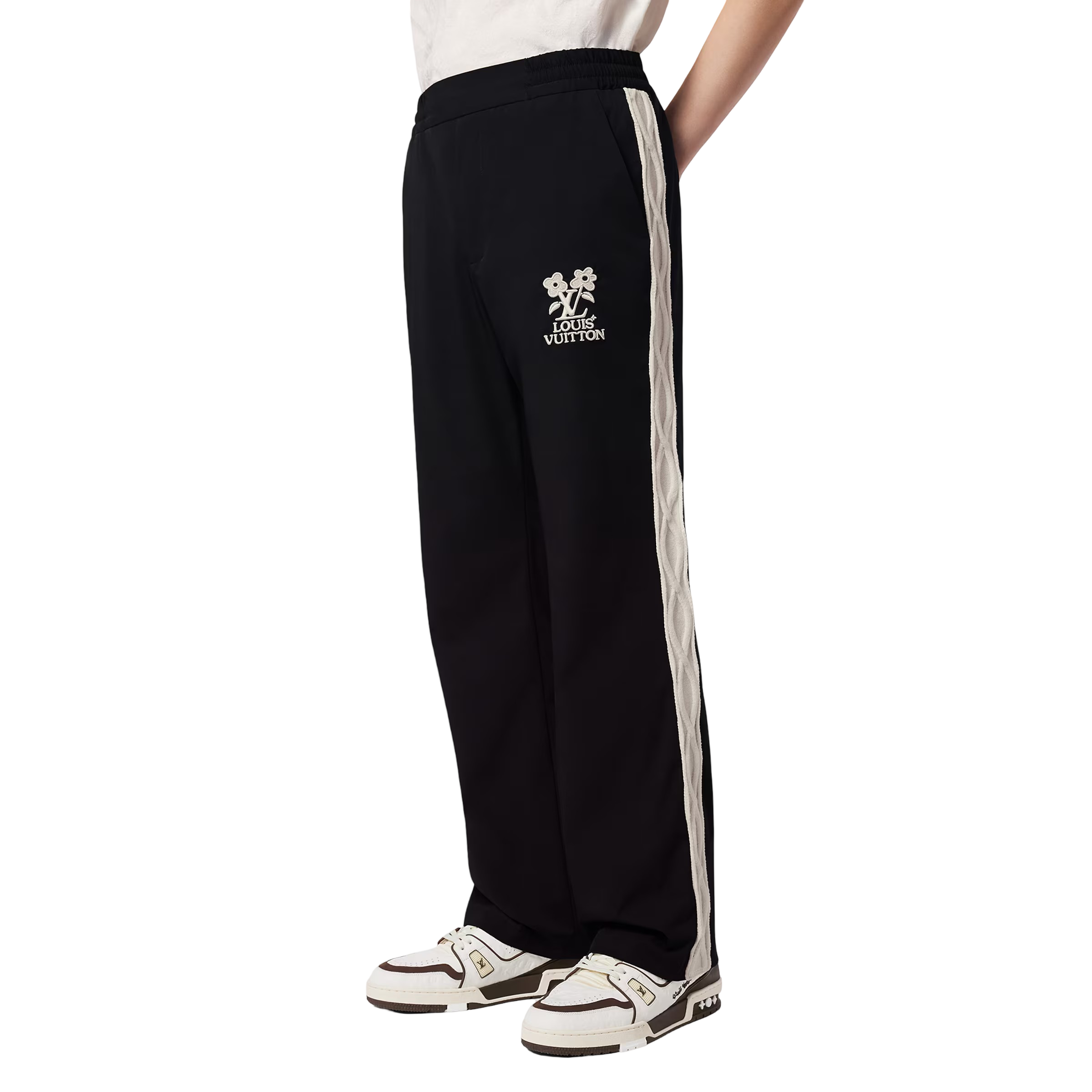 Louis Vuitton Embroidered Technical Track Trousers Black
