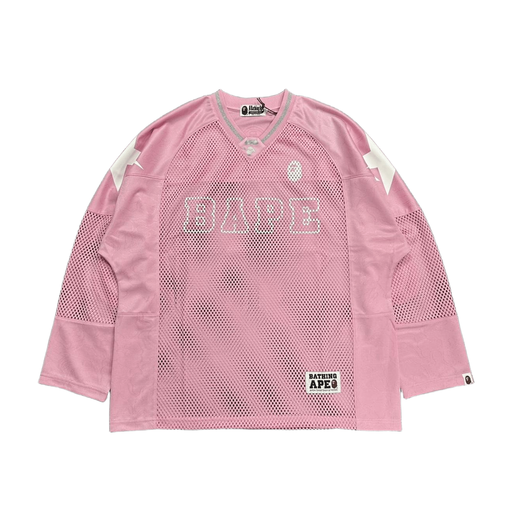 A Bathing Ape Bape Monogram Camo Long Sleeve Football Jersey Baby Pink - Morely TrendsA Bathing Ape Type here:)