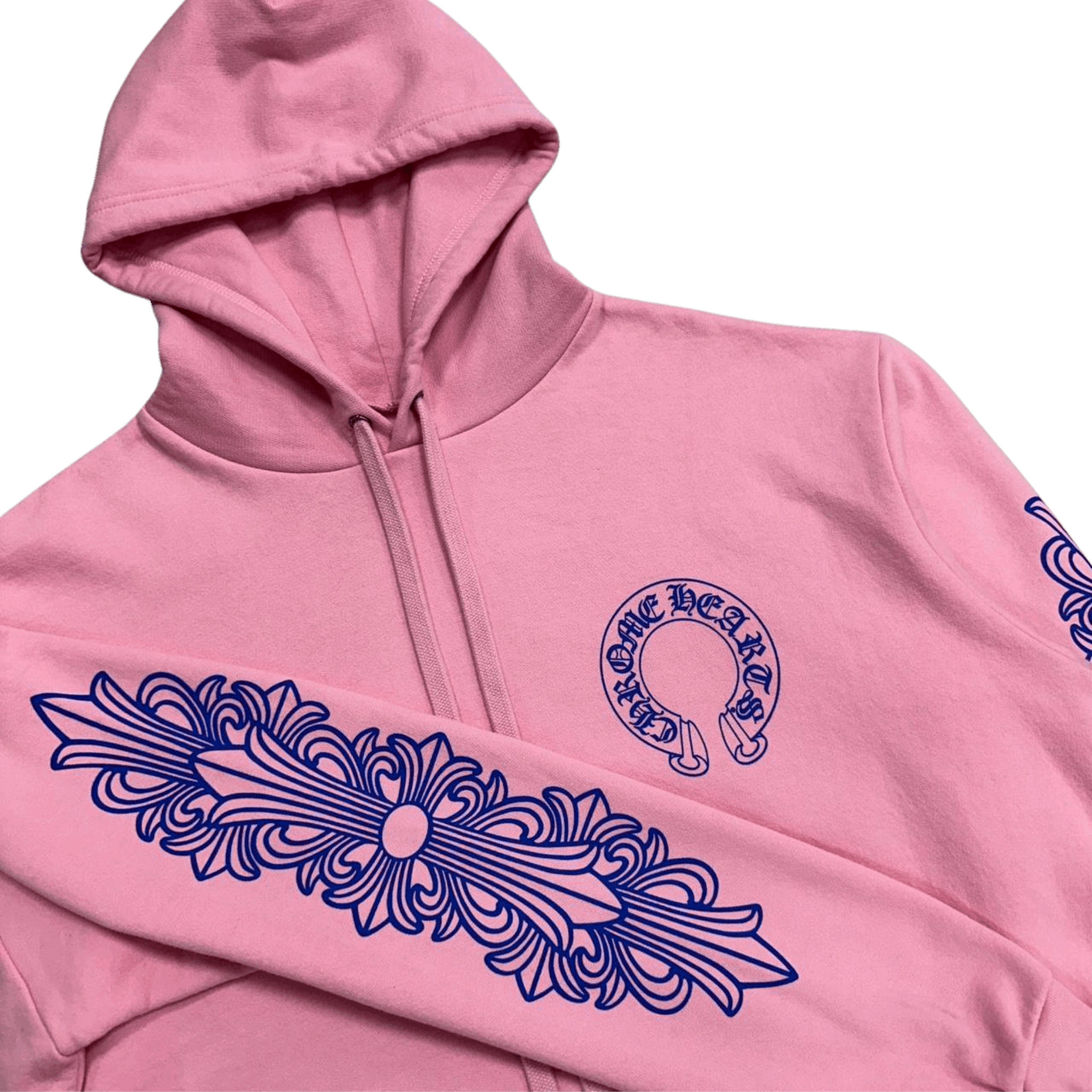 Chrome Hearts Floral Horseshoe Logo Hoodie Pink Blue
