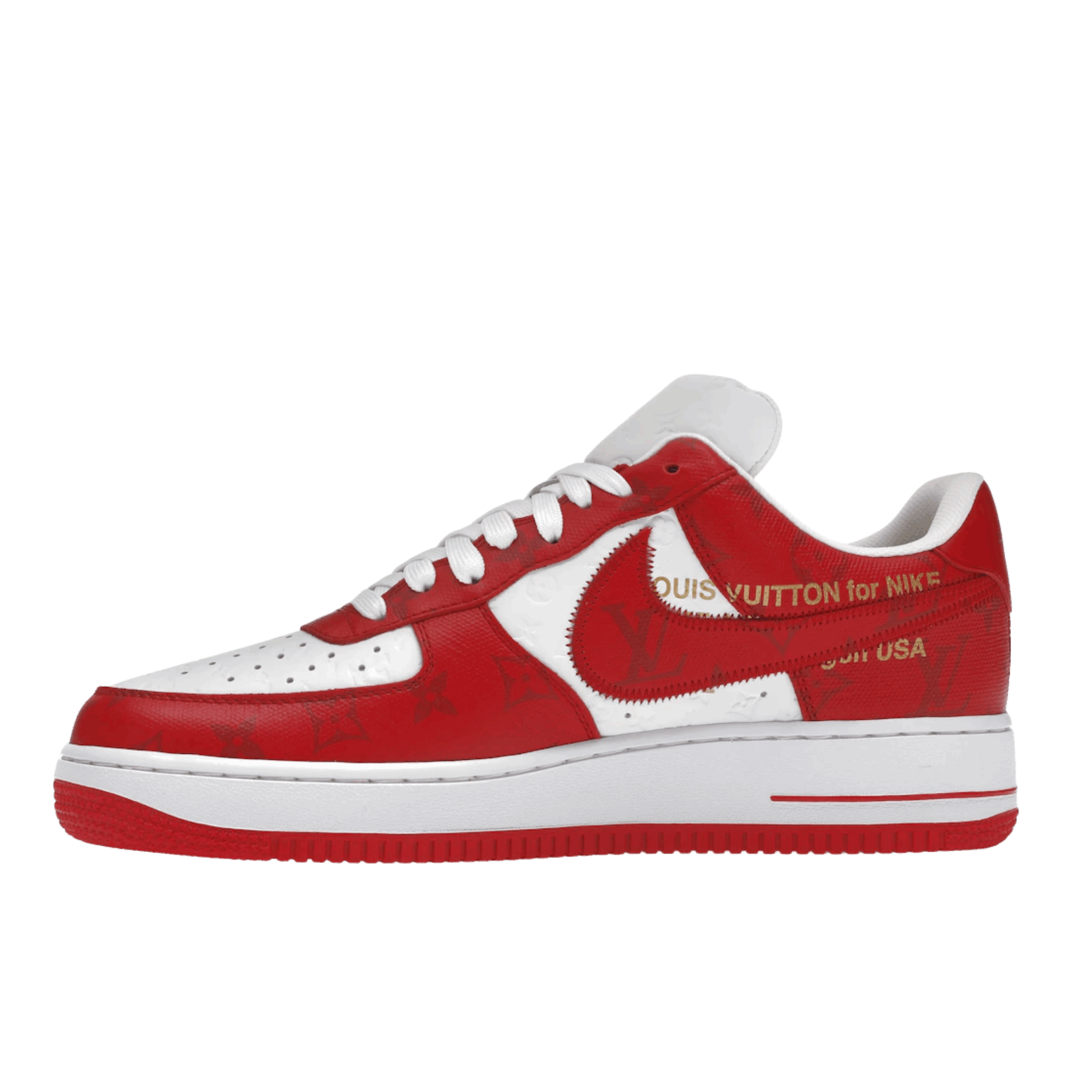 Louis Vuitton Nike Air Force 1 Low By Virgil Abloh White Red