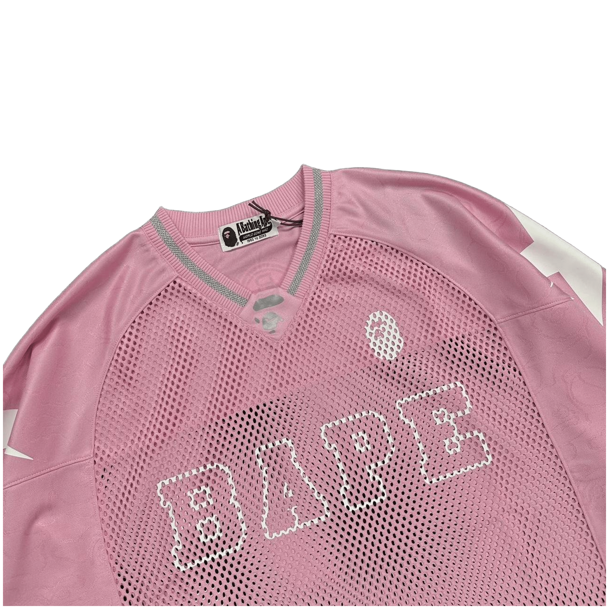 A Bathing Ape Bape Monogram Camo Long Sleeve Football Jersey Baby Pink - Morely TrendsA Bathing Ape Type here:)