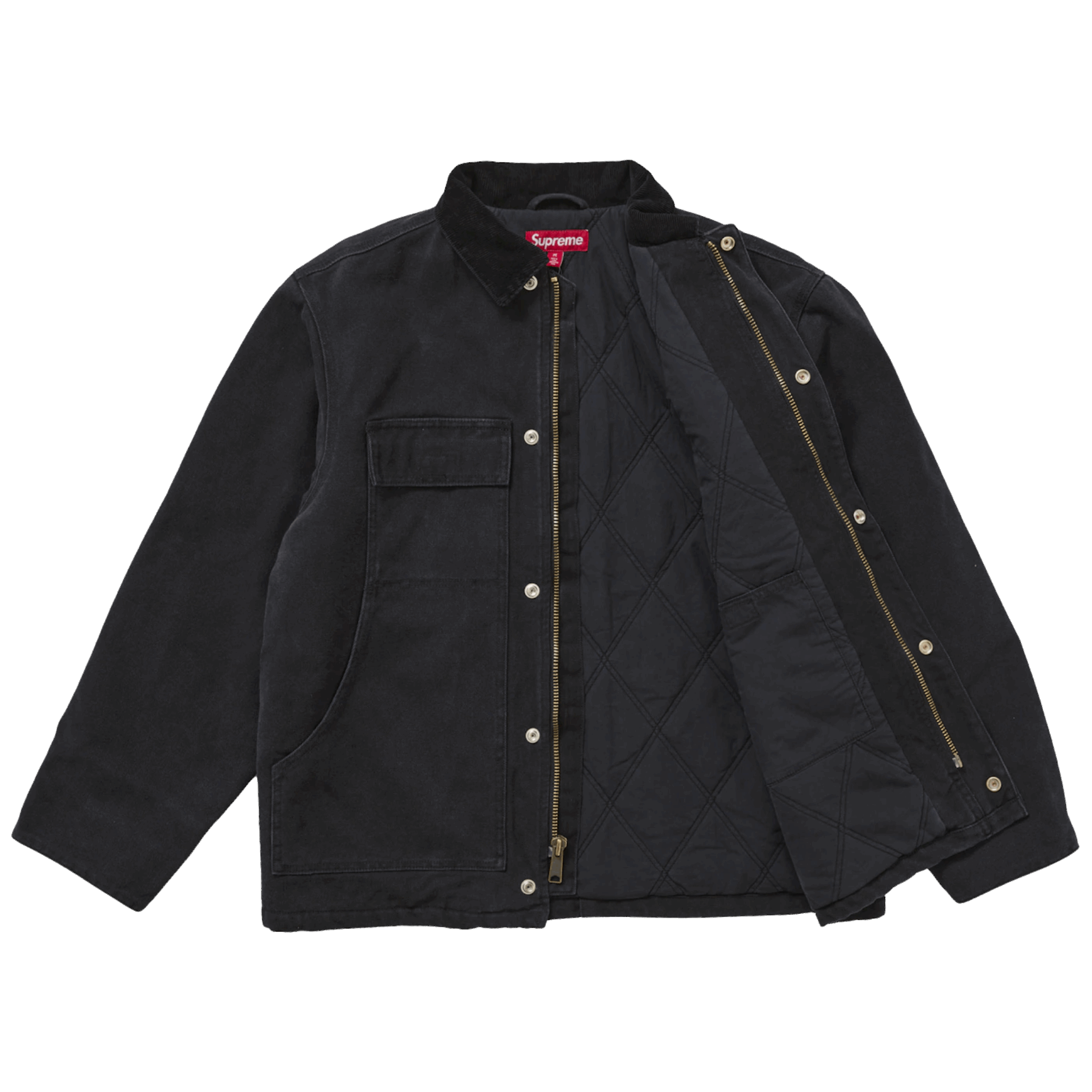 Supreme Old English Canvas Work Jacket Black