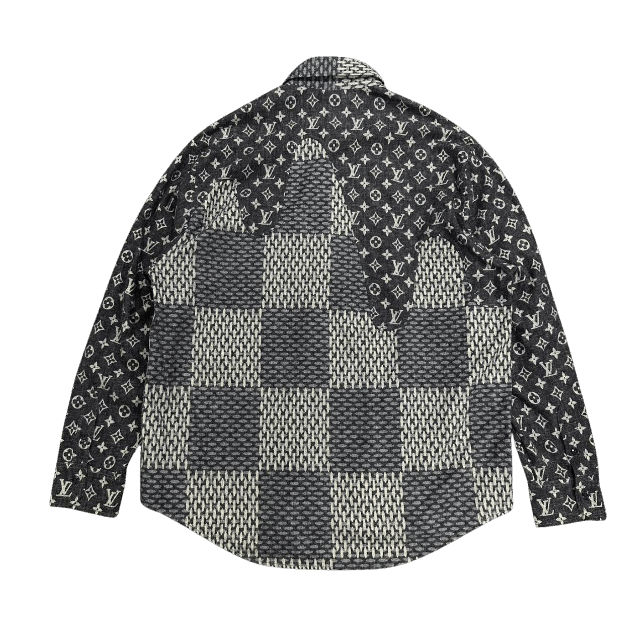 Louis Vuitton x Nigo MNGM Waves Giant Damier Flannel Shirt Indigo