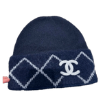 Chanel Argyle Logo Embroidered Beanie Navy - Morely TrendsChanel Type here:)