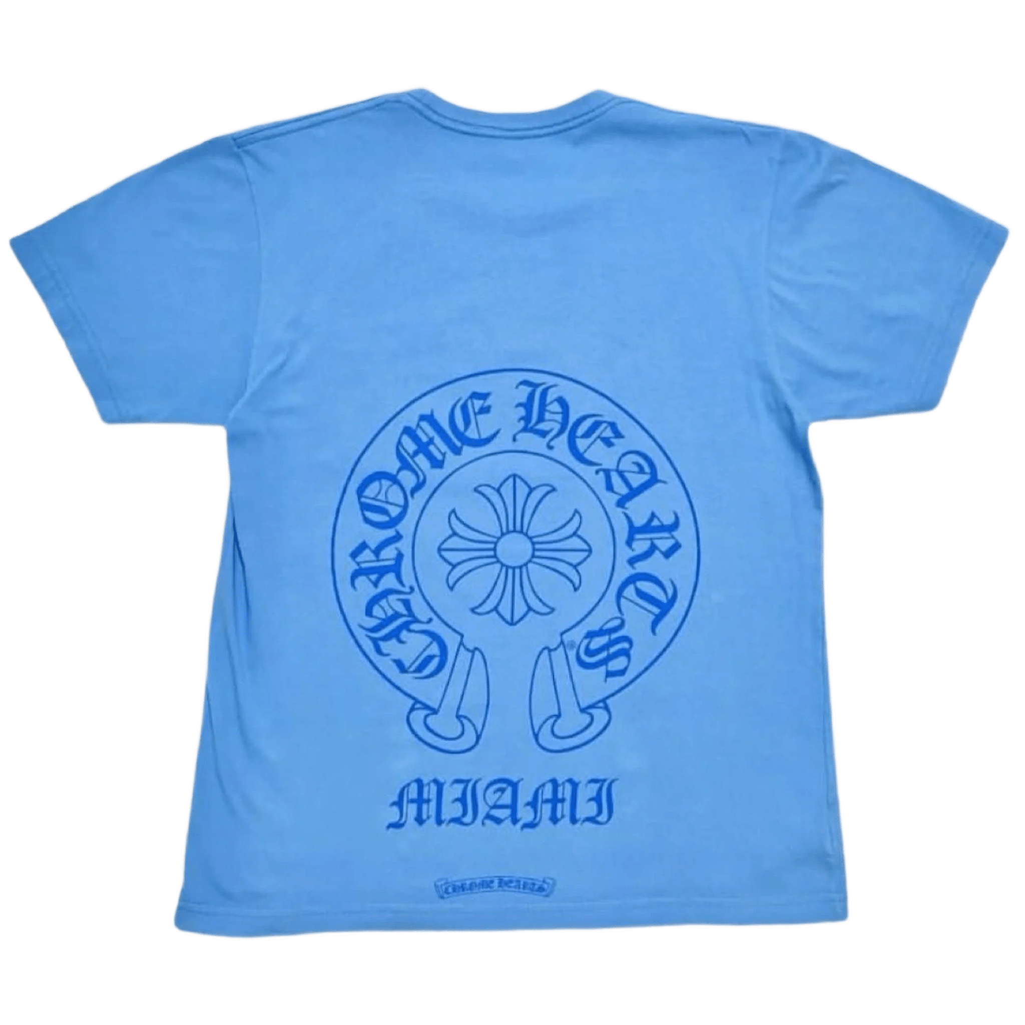 Chrome Hearts Blue Miami Horseshoe Logo T-Shirt – Morely Trends Chrome Hearts Blue Miami Horseshoe Logo T-Shirt – Morely Trends