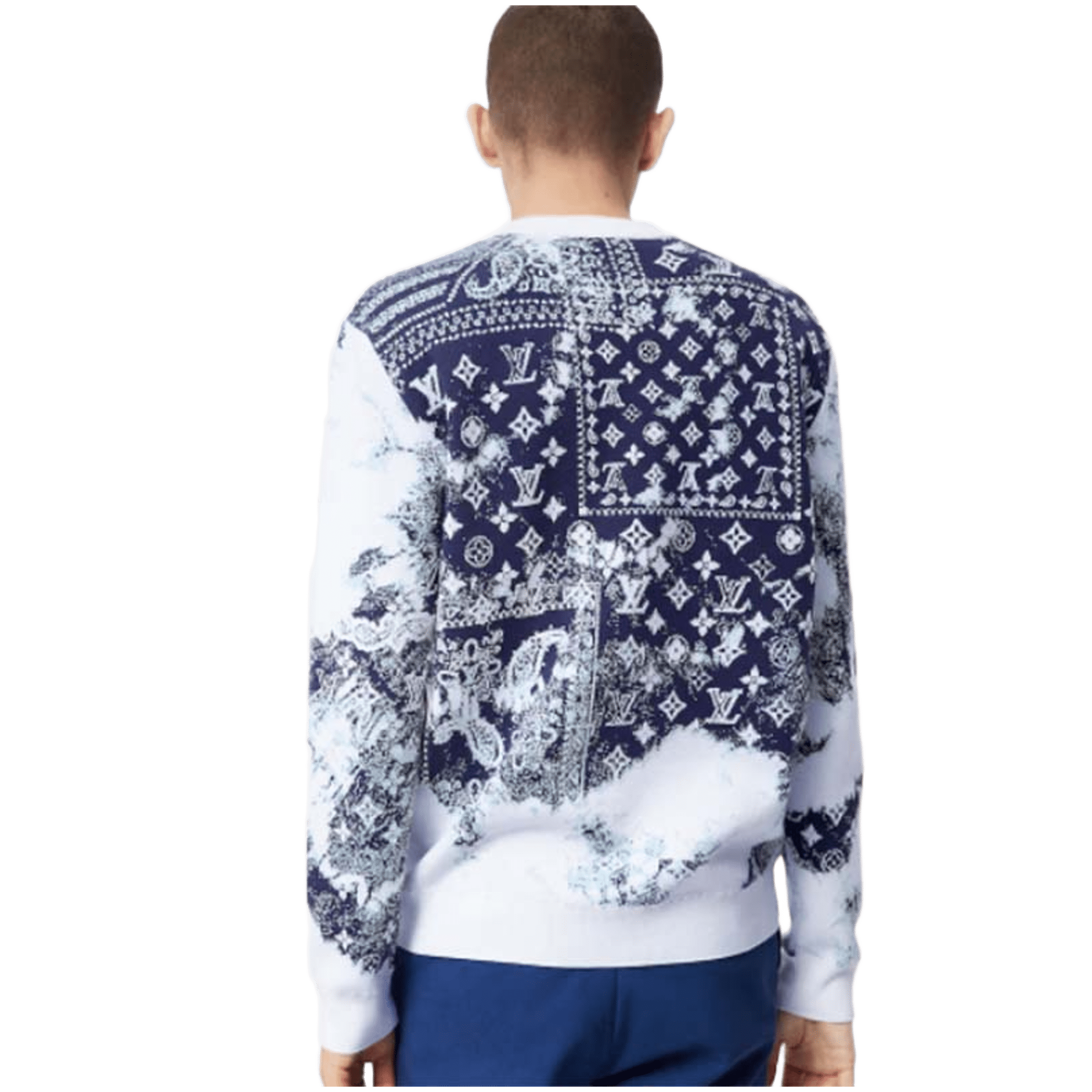 Louis Vuitton Monogram Bandana Crewneck Indigo/White - Morely TrendsLouis Vuitton Type here:)