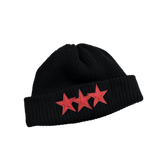 Chrome Hearts Cashmere 3 Red Leather Star Patch Beanie Black - Morely TrendsChrome Hearts Type here:)