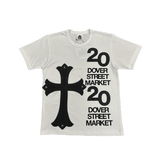 Chrome Hearts DSM Dover Street Market 20th Anniversary XL Leather Cross Patch T-Shirt White - Morely TrendsChrome Hearts Type here:)