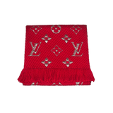 Louis Vuitton Red Wool/Silk Logomania Shine Scarf - Morely TrendsLouis Vuitton Type here:)