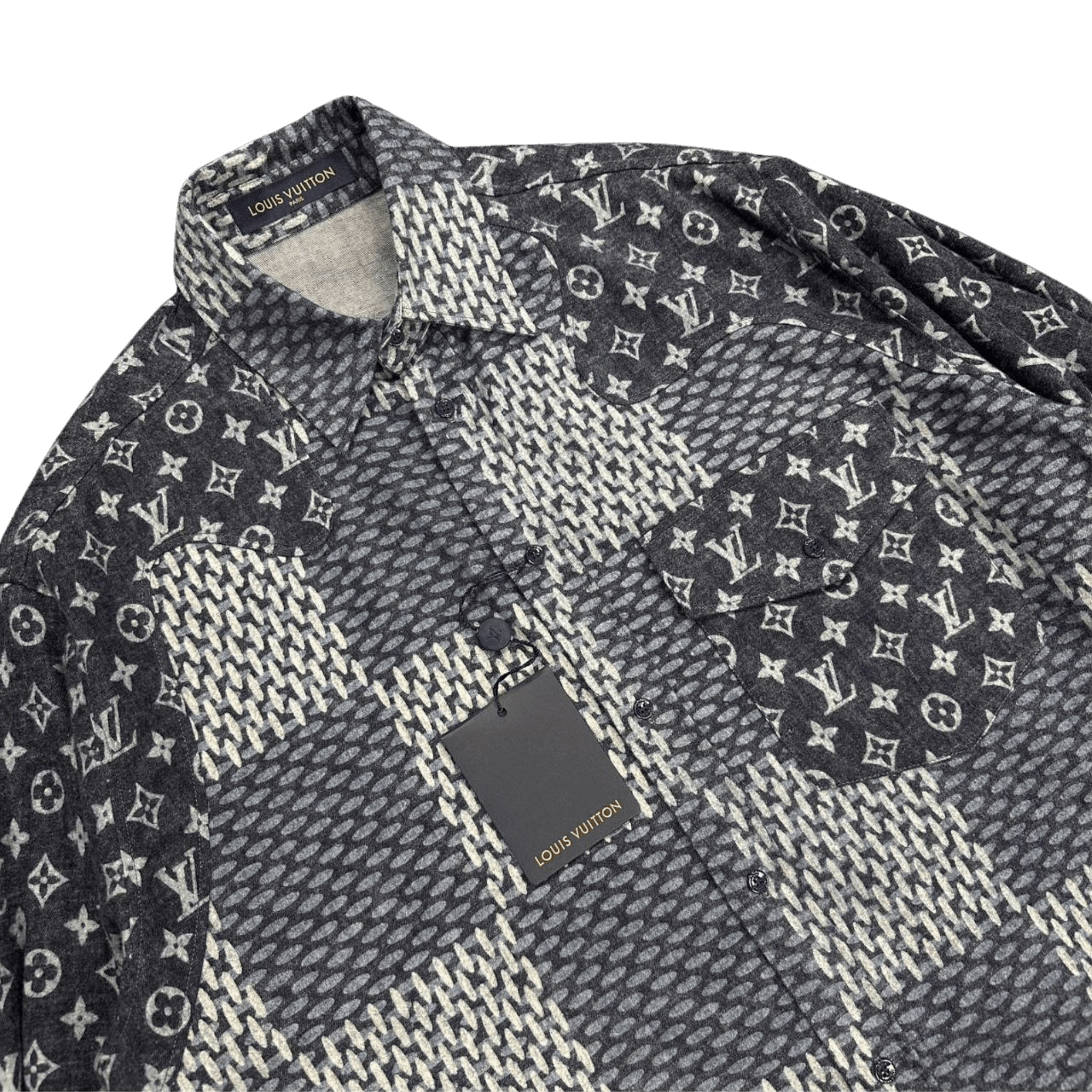 Louis Vuitton x Nigo MNGM Waves Giant Damier Flannel Shirt Indigo