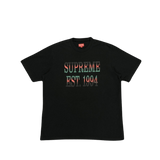 Supreme Cotton Mesh Gradient Logo S/S Top Black