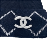 Chanel Argyle Logo Embroidered Beanie Navy - Morely TrendsChanel Type here:)