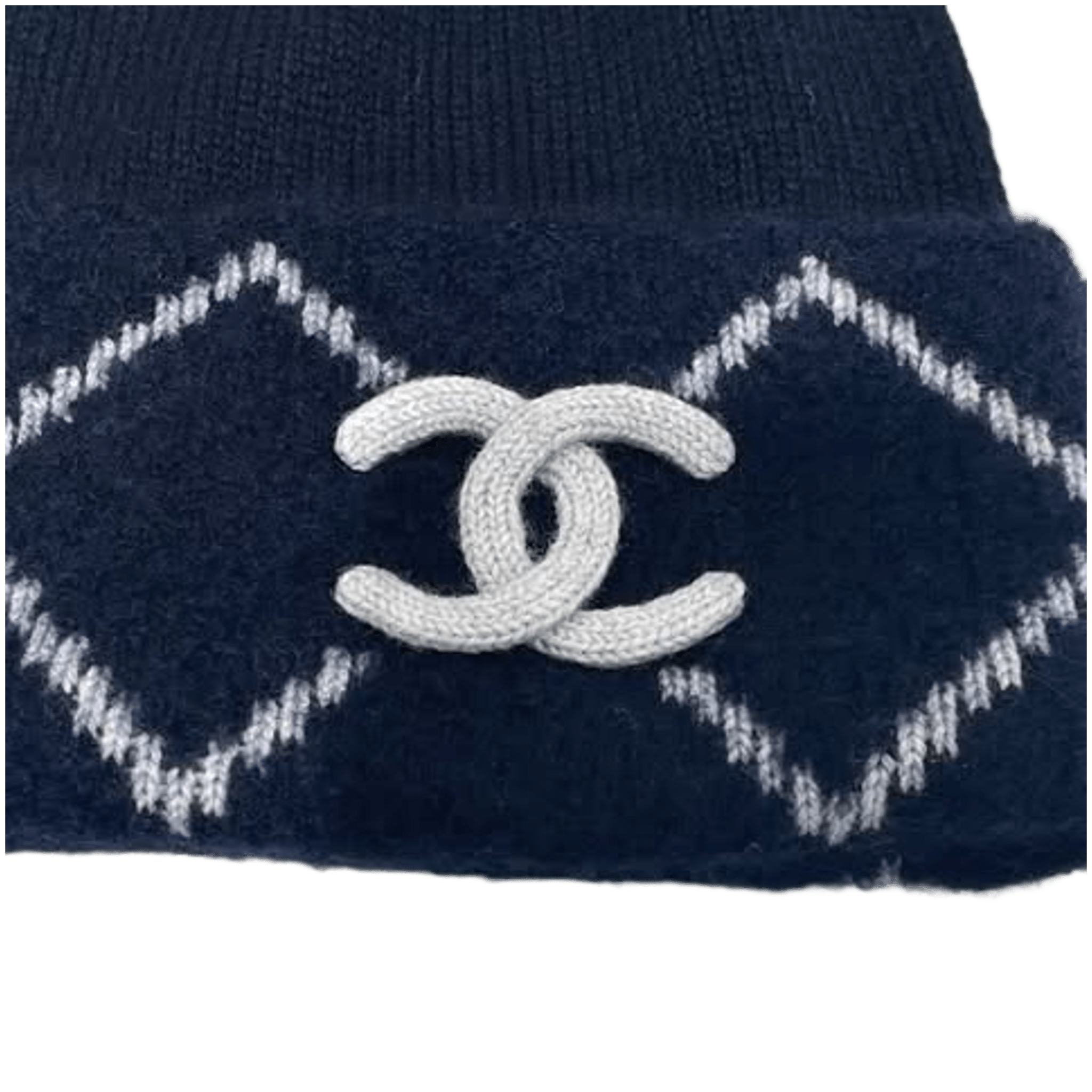 Chanel Argyle Logo Embroidered Beanie Navy - Morely TrendsChanel Type here:)