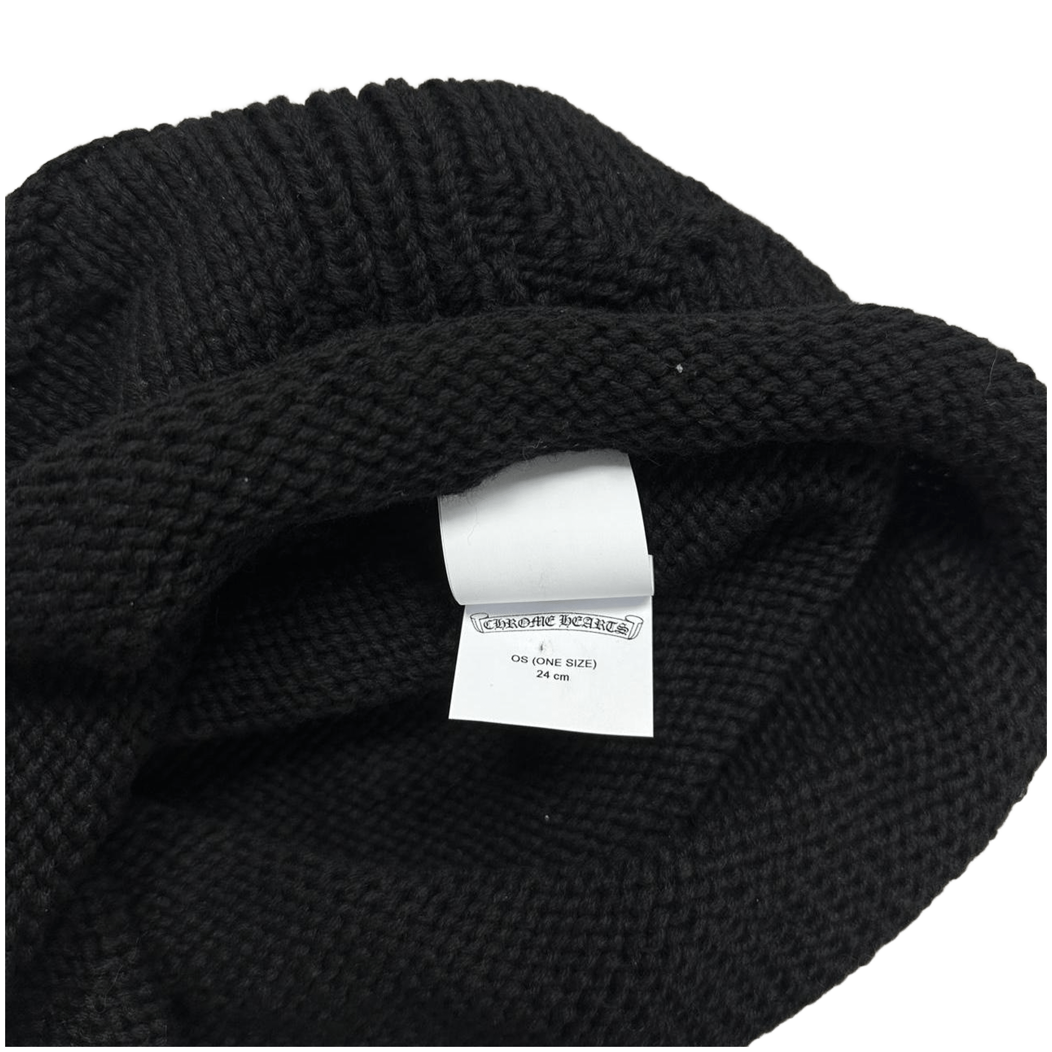 Chrome Hearts Cashmere Hand Woven Cross Pattern Logo Beanie Black - Morely TrendsChrome Hearts Type here:)