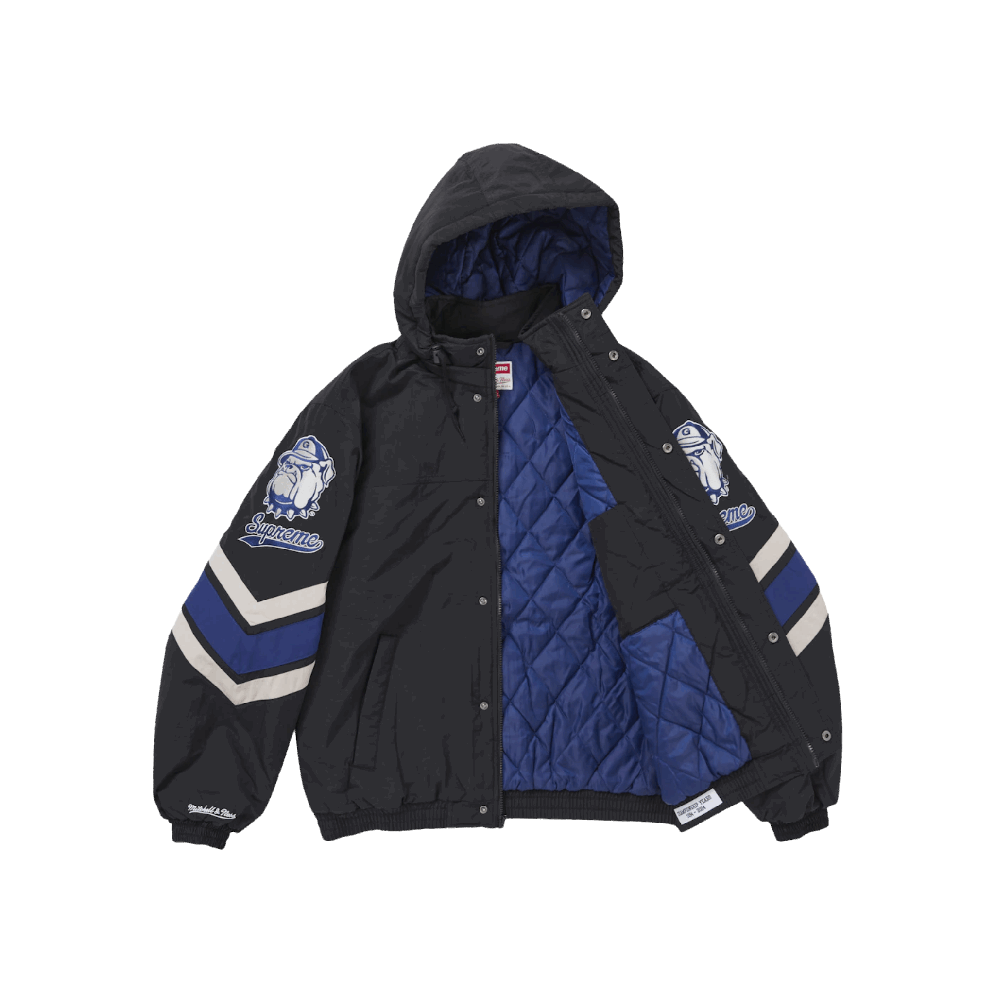 Supreme Mitchell & Ness NCAA Hooded Stadium Jacket Black