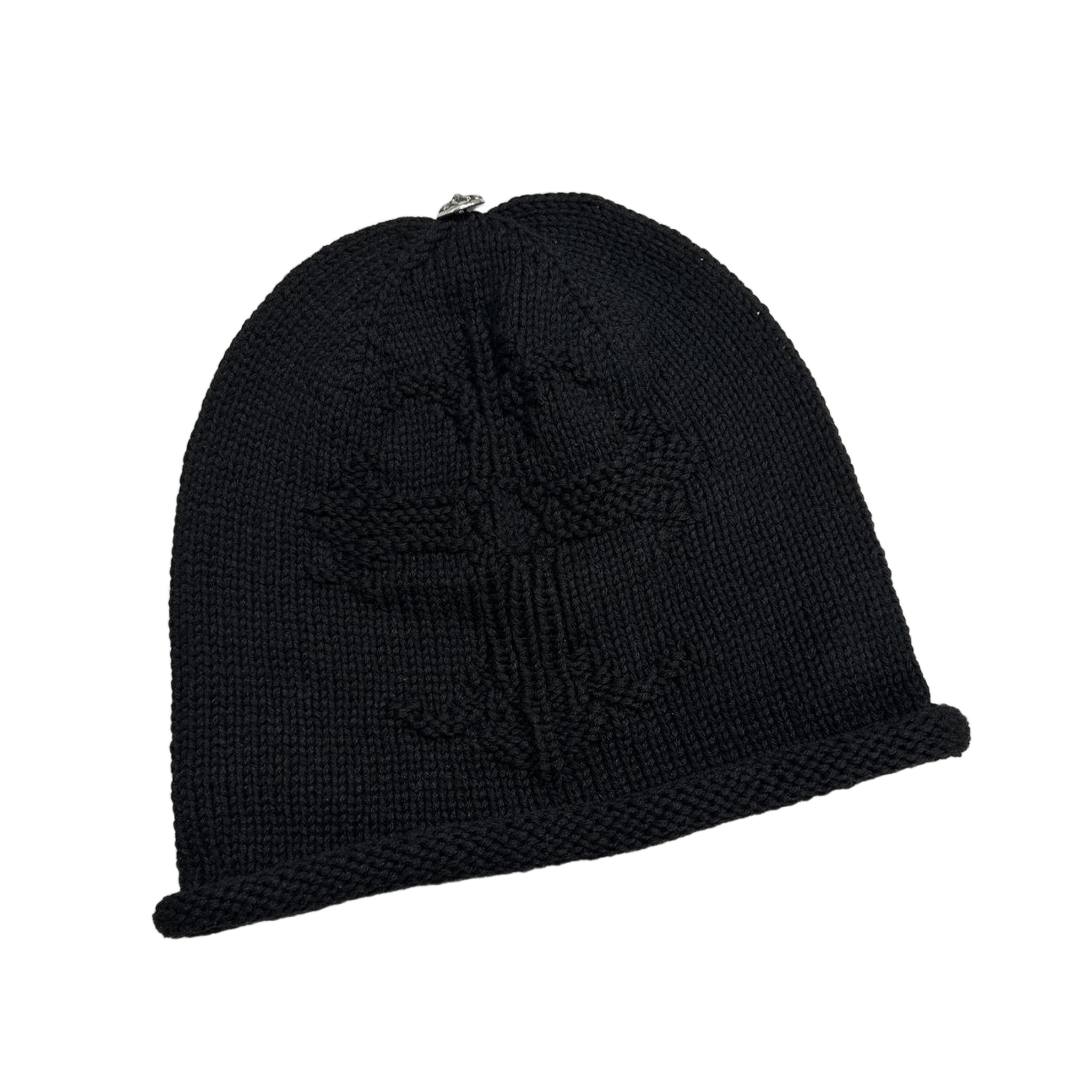 Chrome Hearts Cashmere Hand Woven Cross Pattern Logo Beanie Black - Morely TrendsChrome Hearts Type here:)