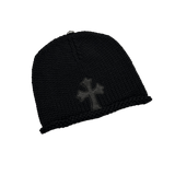 Chrome Hearts Cashmere Leather Cross Patch Beanie Black - Morely TrendsChrome Hearts Type here:)