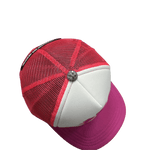 Chrome Hearts 3 Leather Cross Patch Trucker Cap Hot Pink