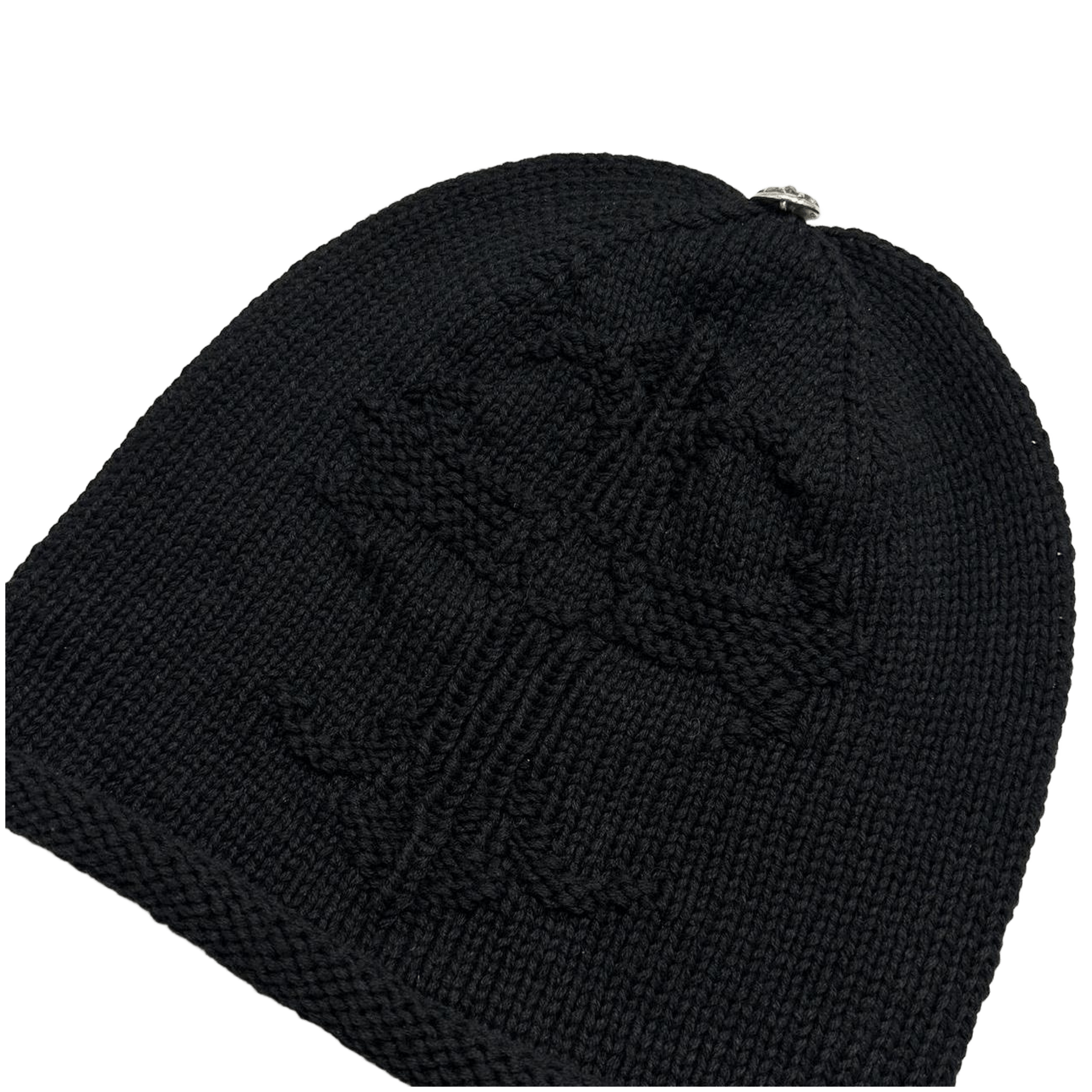 Chrome Hearts Cashmere Hand Woven Cross Pattern Logo Beanie Black - Morely TrendsChrome Hearts Type here:)