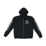 Chrome Hearts Horseshoe Floral Cross Sleeve Zip Up Hoodie Black/White - Morely TrendsChrome Hearts Type here:)