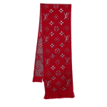 Louis Vuitton Red Wool/Silk Logomania Shine Scarf - Morely TrendsLouis Vuitton Type here:)