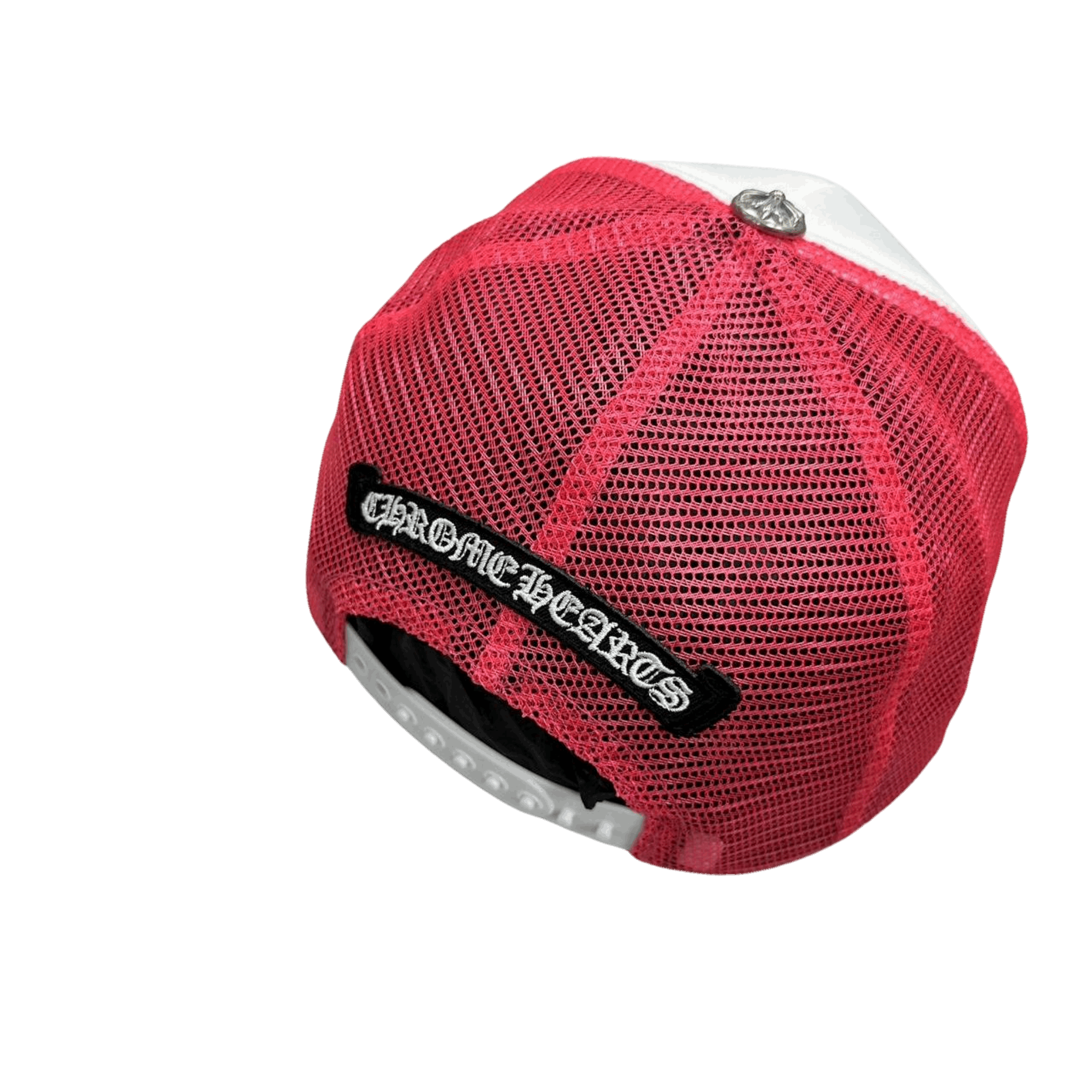 Chrome Hearts 3 Leather Cross Patch Trucker Cap Hot Pink