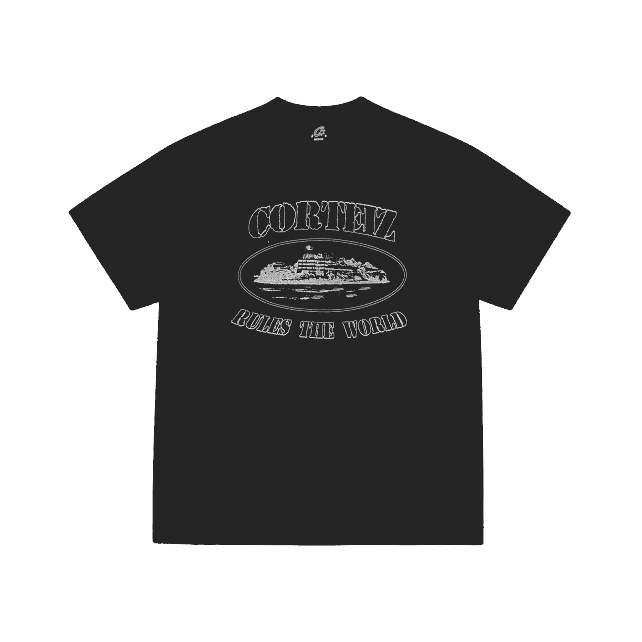 Corteiz Reflective Alcatraz Tee Triple Black