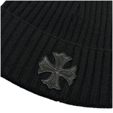Chrome Hearts Cashmere Plus Cross Leather Patch Beanie - Morely TrendsChrome Hearts Type here:)