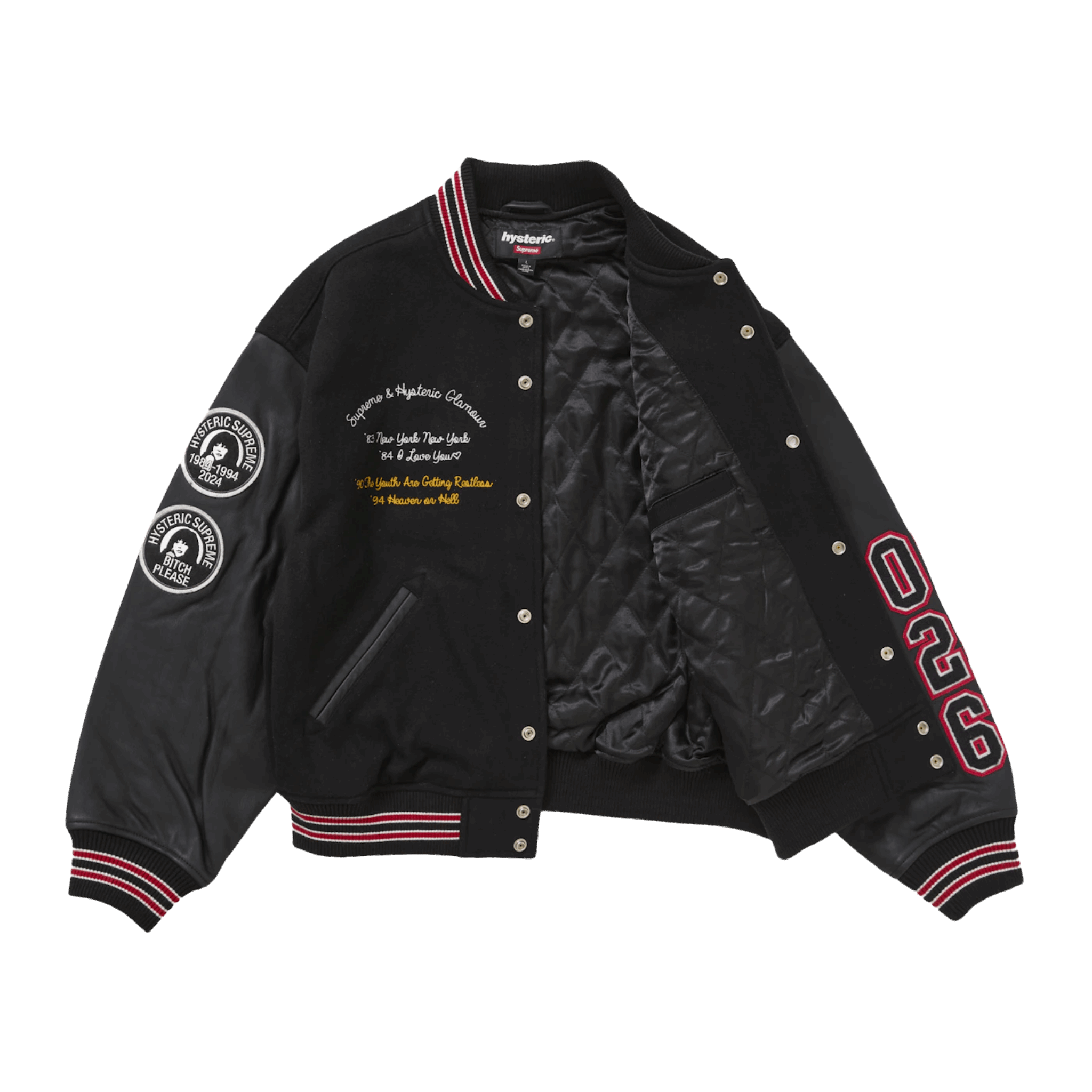 Supreme Hysteric Glamour Varsity Jacket Black