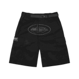 Corteiz Alcatraz Cargo Shorts Triple Black