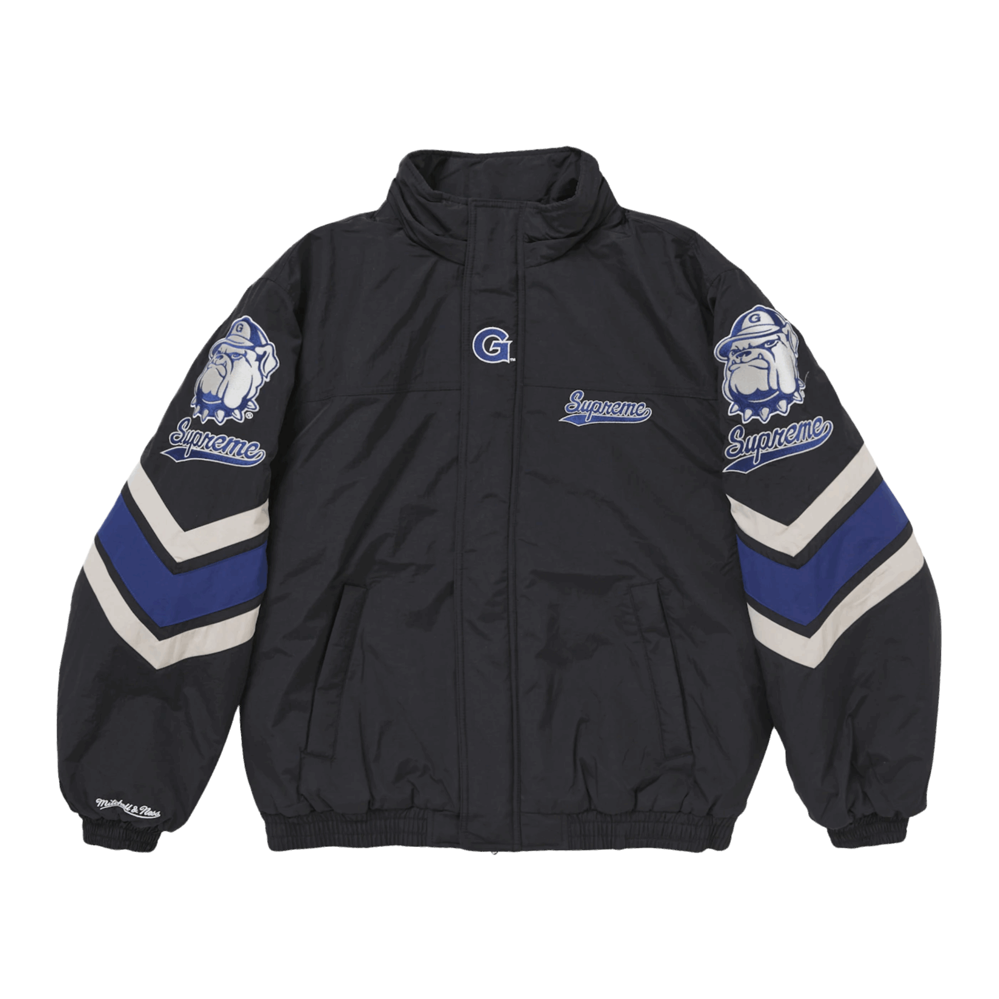 Supreme Mitchell & Ness NCAA Hooded Stadium Jacket Black