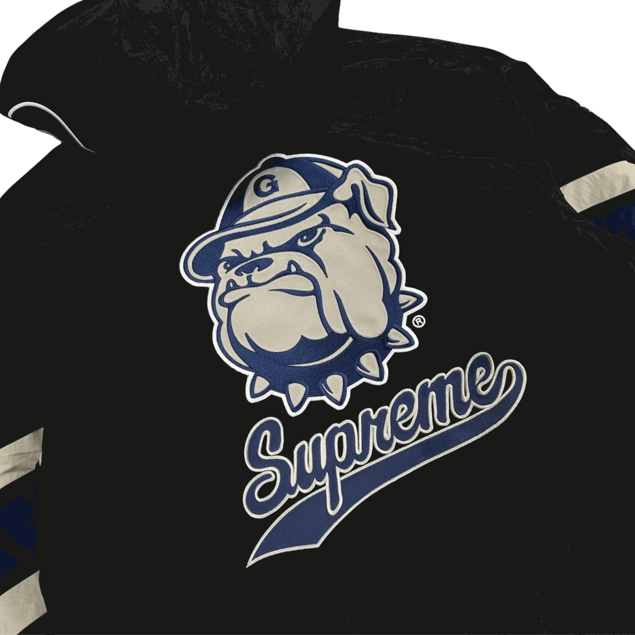 Supreme Mitchell & Ness NCAA Hooded Stadium Jacket Black