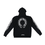 Chrome Hearts Horseshoe Floral Cross Sleeve Zip Up Hoodie Black/White - Morely TrendsChrome Hearts Type here:)