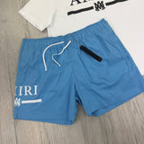 Amiri Men’s White T-shirt & Swim Shorts Set