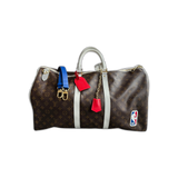 Louis Vuitton NBA Brown & White Monogram Keepall 50