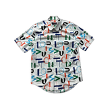 Louis Vuitton White Multicolor Electric Letters Button Up Shirt