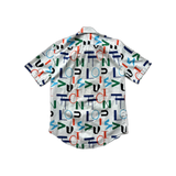 Louis Vuitton White Multicolor Electric Letters Button Up Shirt