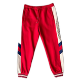 Gucci Red & White Striped Logo Trackpants