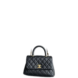 Chanel Black Caviar Quilted Small Top Handle Bag