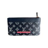 Louis Vuitton Navy & White Monogram Upside Down Logo Pouch