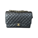 Chanel Black Caviar Quilted Jumbo Flap Bag